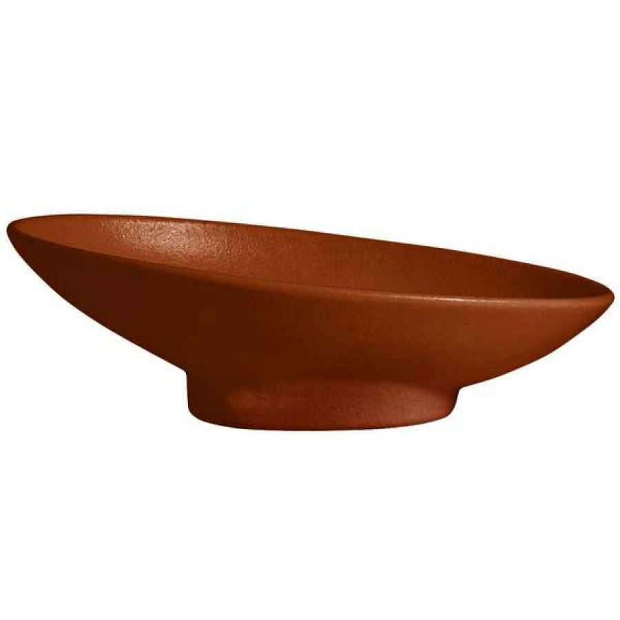 Metal Bowls * Get Enterprises G.E.T. Enterprises Bo203-Mod-Br Bugambilia 23.67 Oz. Smooth Mod Finish Brick Resin-Coated Aluminum Deep Medium Oval Sphere