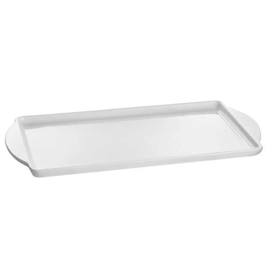 Metal Serving And Display Platters / Trays * Tablecraft Professional Bakeware Tablecraft Cw4220W 13 X 24 White Rectangular Tray