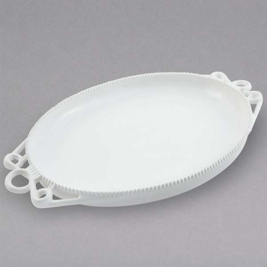 Metal Serving And Display Platters / Trays * Bon Chef 2104Pwht Bolero 15 X 20 White Sandstone Finish Cast Aluminum Platter