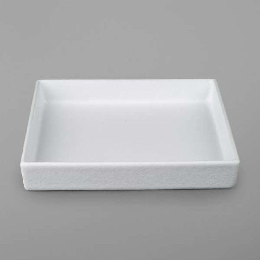 Metal Bowls * Get Enterprises G.E.T. Enterprises Comp08Ww Bugambilia 1.3 Qt. Classic Textured Finish White Resin-Coated Aluminum Straight-Sided Square Salad Bowl