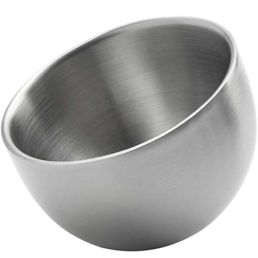 Metal Bowls * American Metalcraft Dwss5 5 Oz. Satin Finish Double Wall Stainless Steel Angled Insulated Mini Serving Bowl