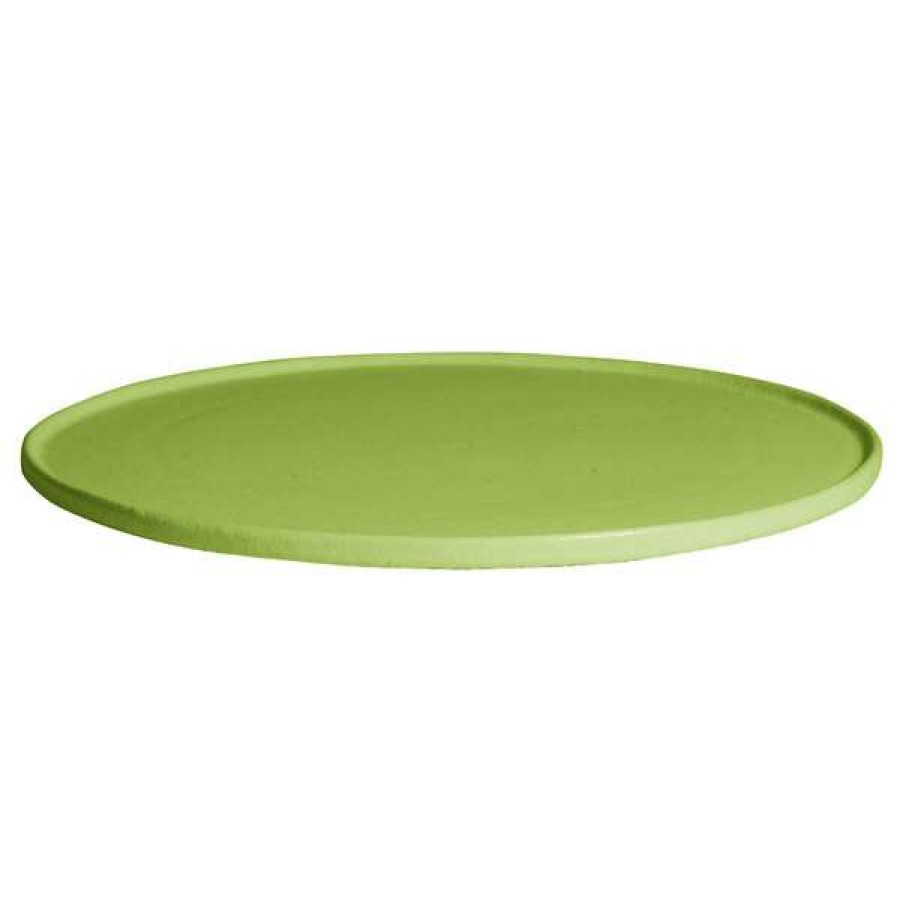 Metal Serving And Display Platters / Trays * Get Enterprises G.E.T. Enterprises Dr202-Mod-Lm Bugambilia 14 5/16 Smooth Mod Finish Lime Resin-Coated Aluminum Small Round Disc With Rim