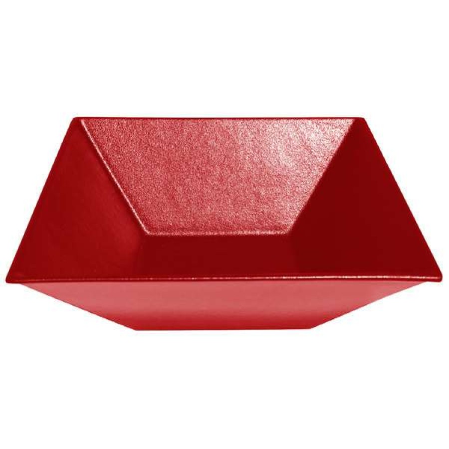 Metal Bowls * Get Enterprises G.E.T. Enterprises Bsd16-Mod-Cb Bugambilia 13.5 Qt. Smooth Mod Finish Cranberry Resin-Coated Aluminum Xl Deep Square Bowl