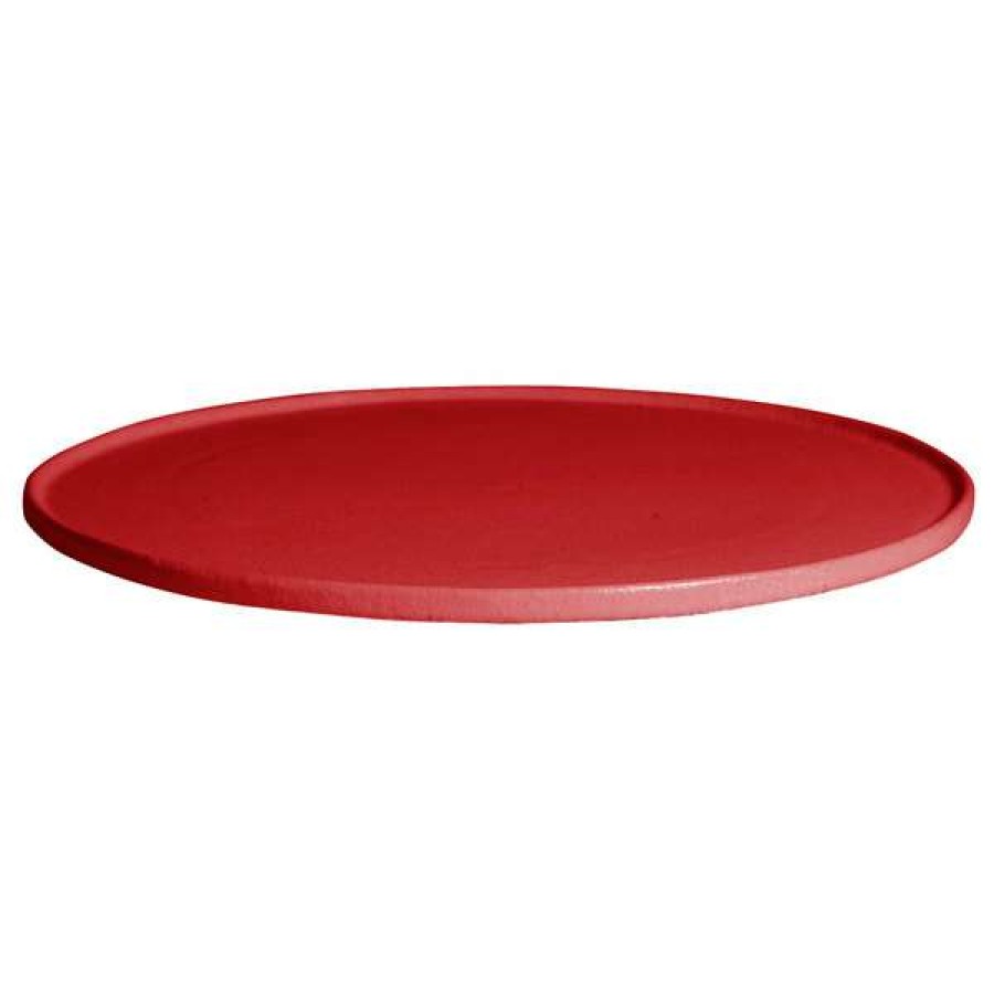 Metal Serving And Display Platters / Trays * Get Enterprises G.E.T. Enterprises Dr203-Mod-Cb Bugambilia 15 3/4 Smooth Mod Finish Cranberry Resin-Coated Aluminum Medium Round Disc With Rim