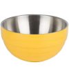 Metal Bowls * Vollrath 4659145 Double Wall Round Beehive 3.4 Qt. Serving Bowl Nugget Yellow