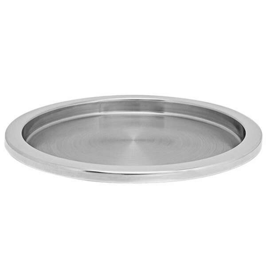 Metal Serving And Display Platters / Trays * Front Of The House 14 Round Silver Finish Brushed Stainless Steel Tray 4/Case