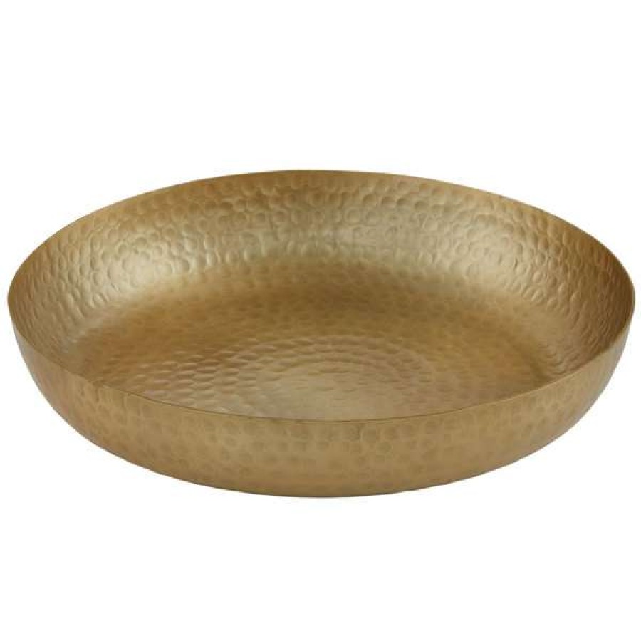 Metal Serving And Display Platters / Trays * American Metalcraft Aseag14 14 Round Gold Hammered Aluminum Seafood Tray