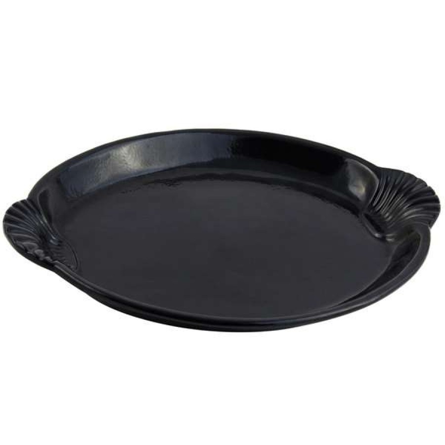 Metal Serving And Display Platters / Trays * Bon Chef 2072 12 X 17 Black Sandstone Finish Cast Aluminum Shell And Fish Platter